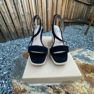 Steve Madden Black Wedge Sandals
